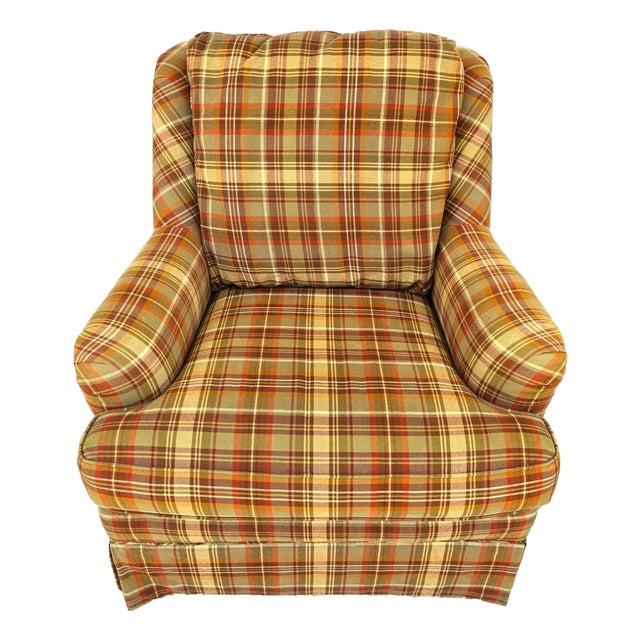 Sherrill English Country Swivel Rocker Lounge Club Chair For Sale