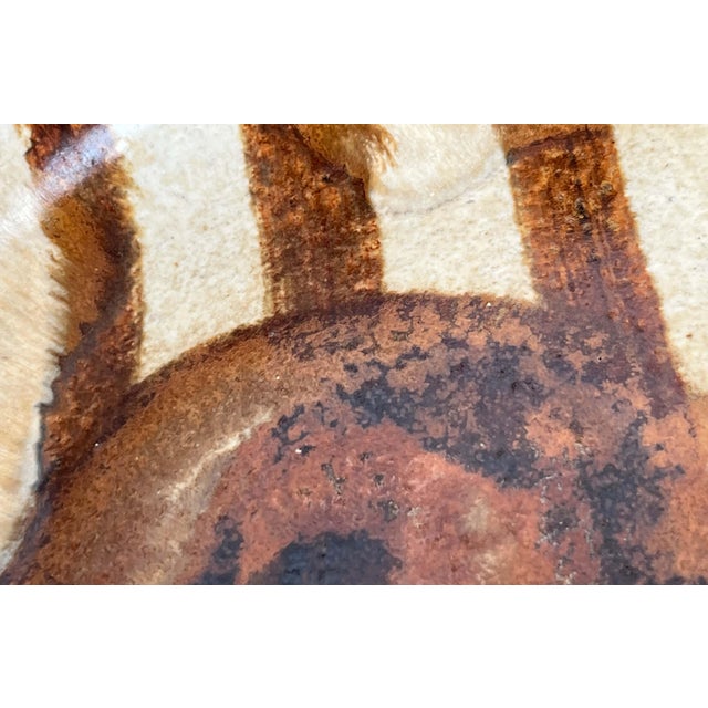 Beige Large Mid-Century Modern Danish Studio Pottery Bowl by Aksel Larsen for Axella, 1960s For Sale - Image 8 of 16