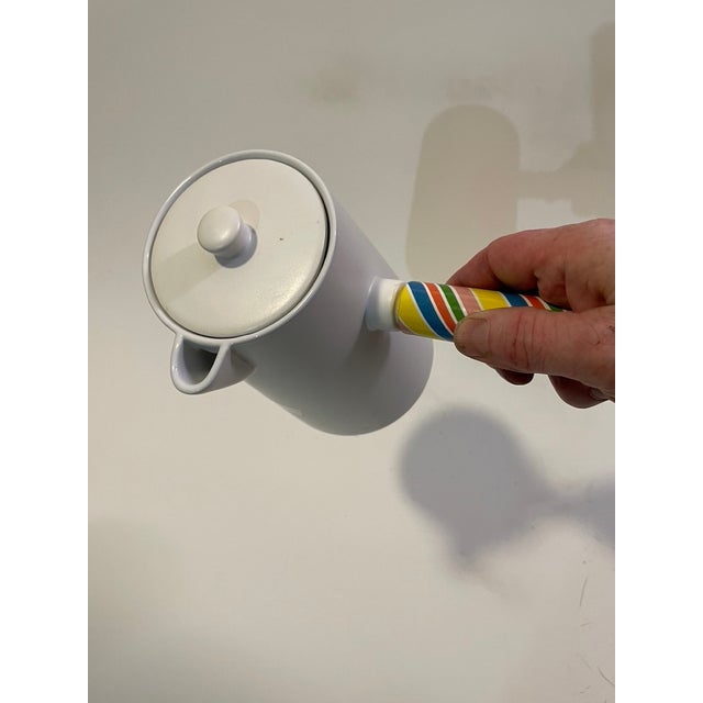 Postmodern Ceramic Side-Handled Chocolate Pot – Memphis Style For Sale - Image 10 of 13