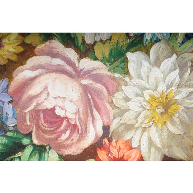 Still Life with Bouquet of Flowers, 20th Century, Oil on Panel For Sale - Image 12 of 18