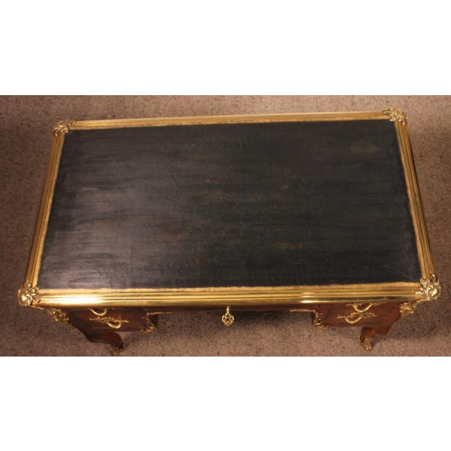 Small Louis XV Style Double-Sided Writing Table in Rosewood, 19th Century For Sale - Image 4 of 18