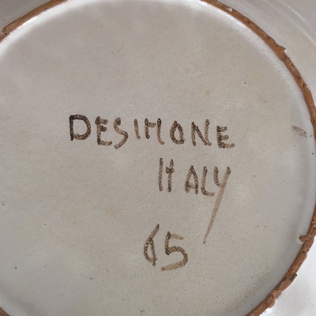 DeSimone Mi- Century 10 " Pottery Charger For Sale - Image 10 of 10
