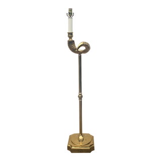 Vintage Chapman Style Brass Rams Horn Floor Lamp For Sale