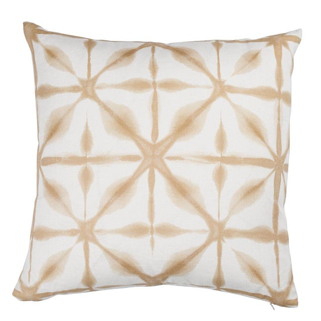 Japanese Schumacher Andromeda 18" Pillow in Sand For Sale - Image 3 of 3