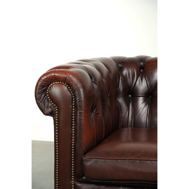 English Cowhide Chesterfield Club Lounge Chair For Sale - Image 10 of 13