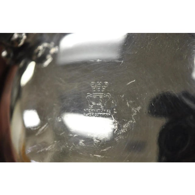 Vintage International Silver Co Silver Plated Victorian Bulbous Water Pitcher For Sale - Image 11 of 12