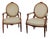 Mid 19th Century Pair of French Louis XVI Style Walnut Fauteuils Chairs For Sale