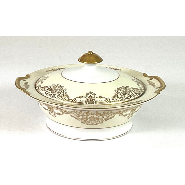 White 1920s Ransom Porcelain Japan Covered Vegetable Dish, Pattern #RNS13 For Sale - Image 8 of 9