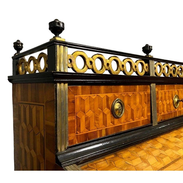 Louis XVI Marquetry Cylinder Desk For Sale - Image 6 of 9