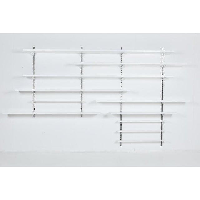 Mid-Century Modular shelving system manufactured in 1960’s, Italy. Equipped with adjustable shelves which can be...
