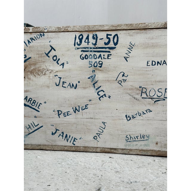 Vintage Folk Art Embellished m.i.t. “Seniors” Dormitory / Naval Trunk, Circa 1949-1950 For Sale - Image 15 of 18