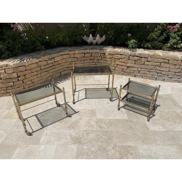 Metal Nesting Tables from Maison Jansen, Set of 3 For Sale - Image 7 of 13