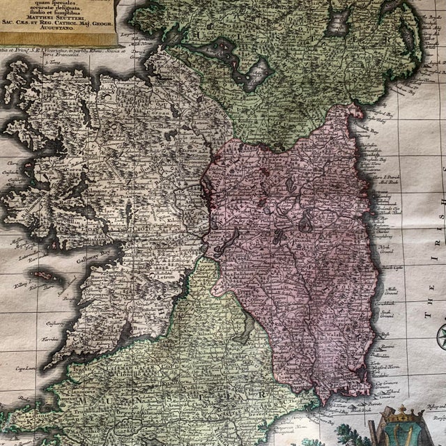 Map of Ireland by Georg Matthaus Seutter, 18th Century For Sale - Image 9 of 12