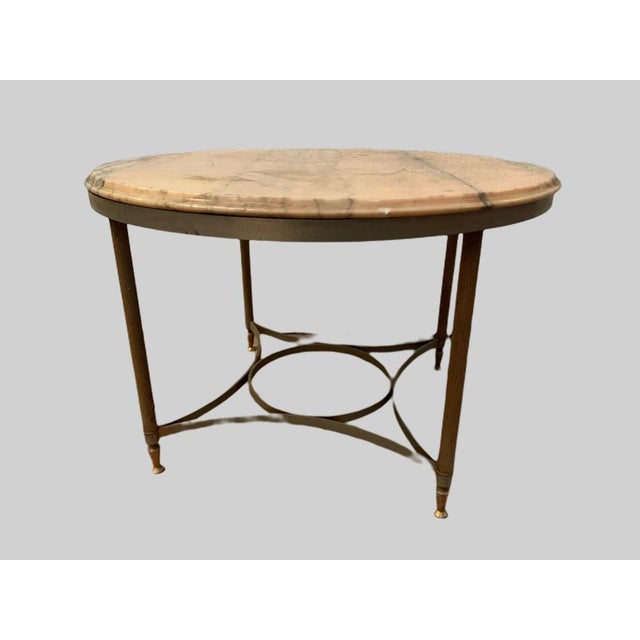 Brown Louis XVI Style Side Table in Brass and Marble, 1900s For Sale - Image 8 of 8