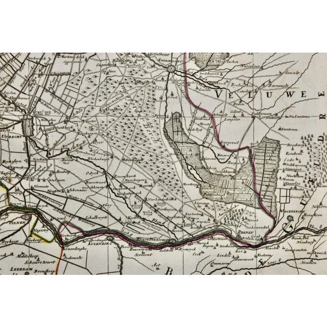Utrecht, Netherlands: A Large 17th Century Hand-Colored Map by Sanson & Jaillot, 1692 For Sale - Image 9 of 10