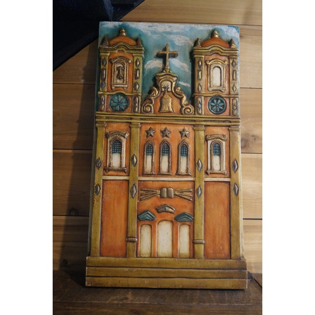 1980s Handmade Carved Wood Guatemalan Church Retablo For Sale - Image 9 of 10