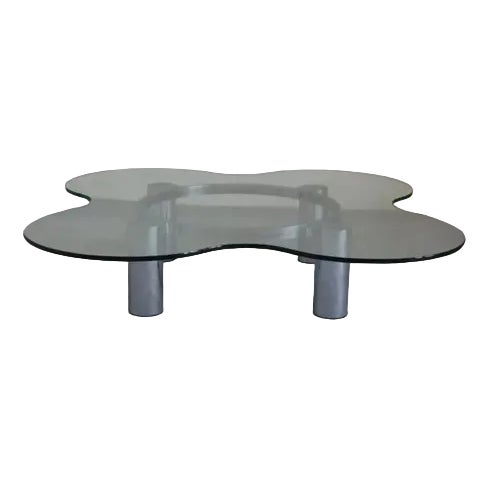 Vintage Steel Coffee Table by Lorenzo Burchiellaro, 1970s For Sale