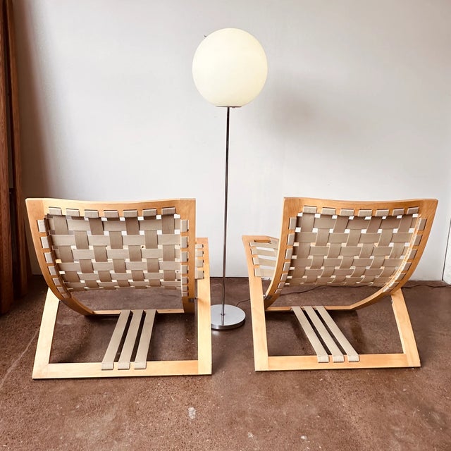 Mid-Century Modern Pair of Folding Lounge Chairs by Börge Lindau for Blå Station For Sale - Image 3 of 12