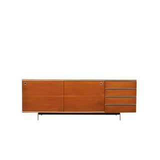 Sideboard in Walnut Veneer & Chrome-Plating by Erwin Franz for Intraform, 1960s For Sale