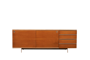 Sideboard in Walnut Veneer & Chrome-Plating by Erwin Franz for Intraform, 1960s
