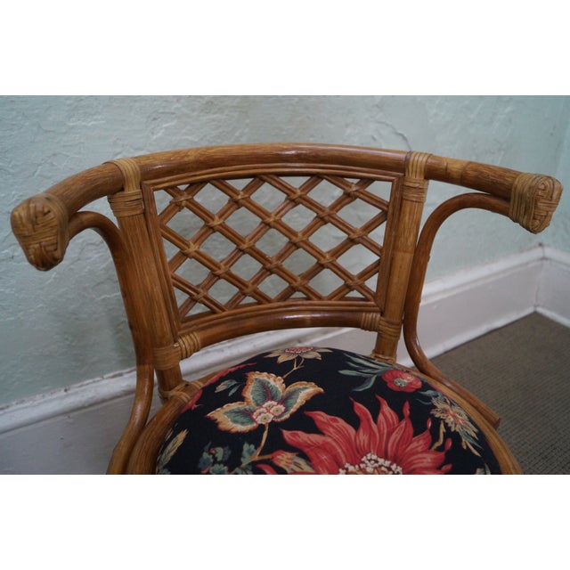 Vintage Rattan Bamboo Swivel Barrel Back Chair 2 Chairish