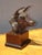 Vintage Bronze Bust of a Bull Statue on a Wooden Base 8 1/2" High For Sale - Image 4 of 12