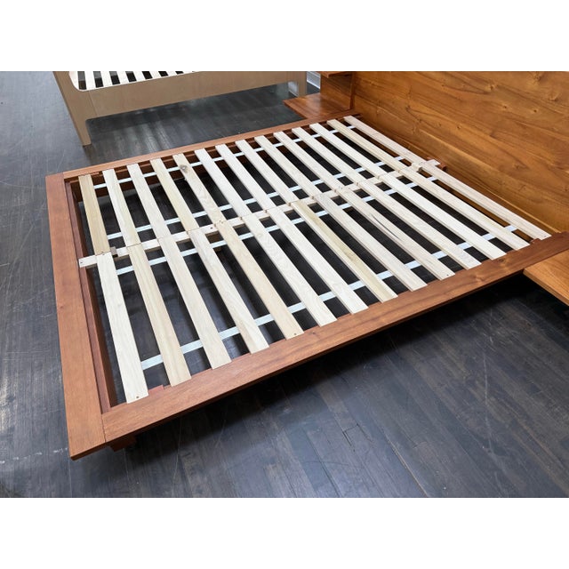 2010s King Size Mark Daniel for Cb2 Andes Acacia Wood Platform Bed + Nightstands For Sale - Image 5 of 12