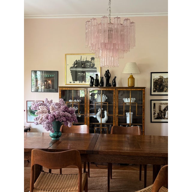 Pink Murano Glass Tronchi Chandelier For Sale - Image 9 of 12