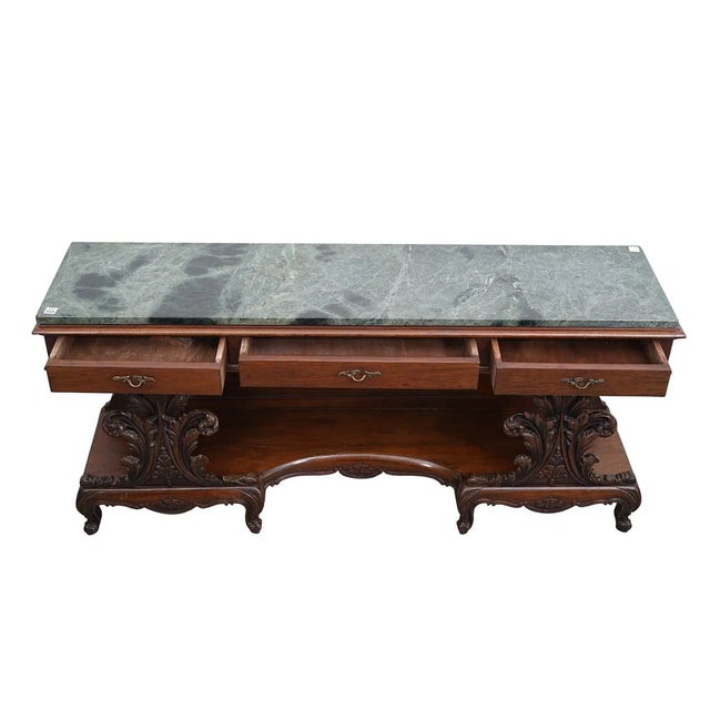 1900 - 1909 Early 20th Century Low Mahogany Console Table Great Tv Stand For Sale - Image 5 of 5