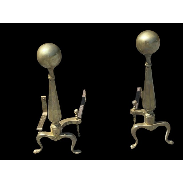 Antique Andirons and Fireplace Screen For Sale - Image 4 of 6