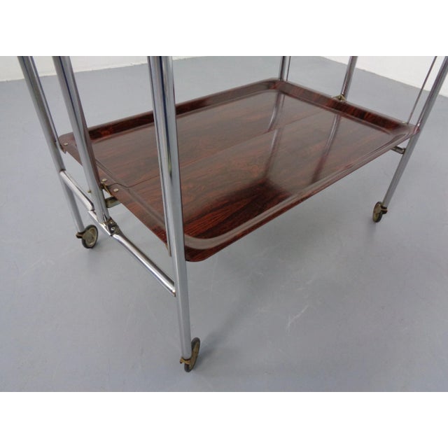 Vintage Optic Rosewood Pressalit Tea Cart, 1970s For Sale - Image 15 of 18