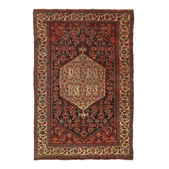 Pasargard DC Rust Color Antique Bidjar Rug For Sale