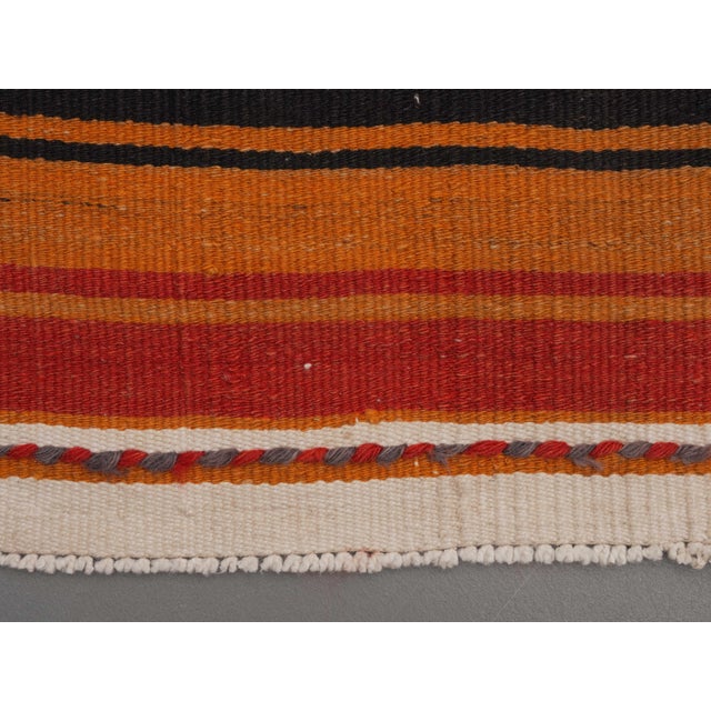 1970s Vintage Handmade Wool Cotton Orange Runner Rug For Sale - Image 11 of 11