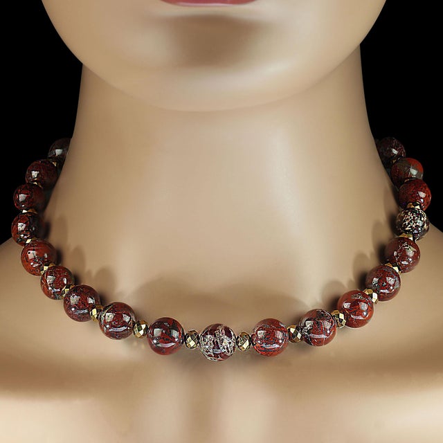 A 17‑inch Poppy Jasper necklace like this deserves a description that truly captures its warmth and character. This...