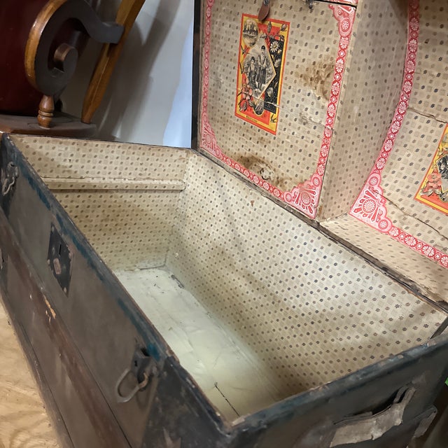 1970s Wooden Trunk With Detailed Interior Compartments For Sale - Image 9 of 9