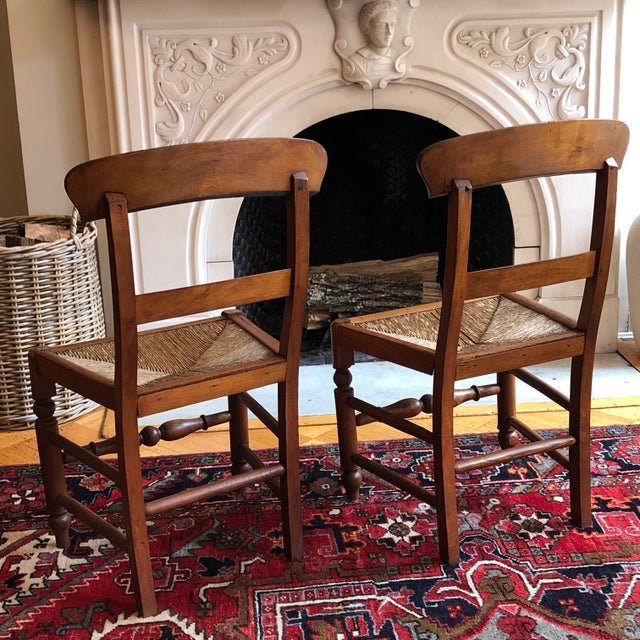Farmhouse Antique English-Style Bar Back Chairs — a Pair For Sale - Image 3 of 13