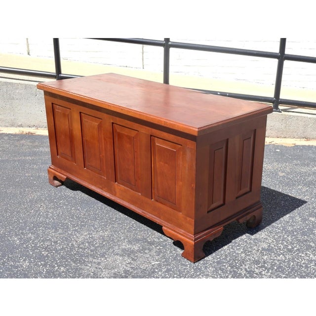 American Mid-20th Century American Colonial Revival Solid Wood Paneled Blanket Chest For Sale - Image 3 of 8