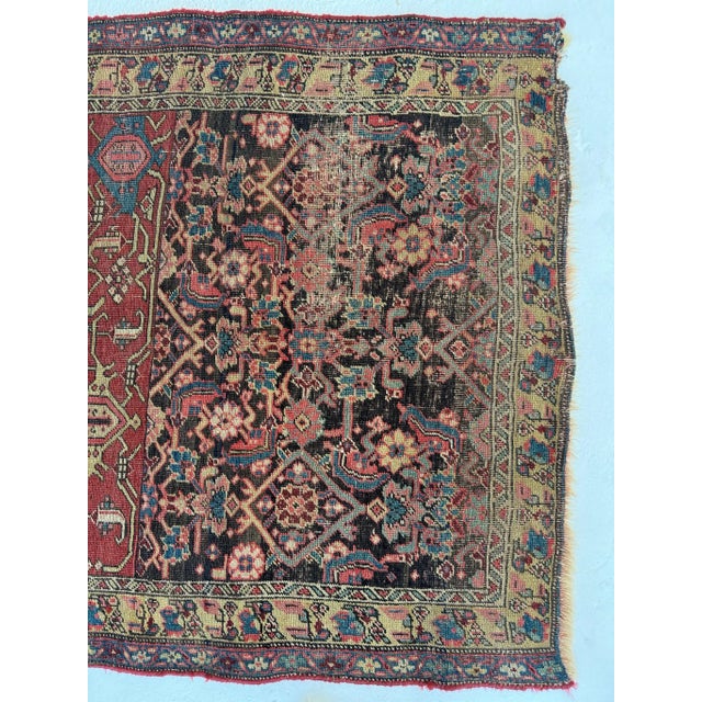 1900's Antique Persian Halvai Bidjar Sampler or "Wagireh" Rug - 3.8 x 4.5 For Sale In Milwaukee - Image 6 of 8