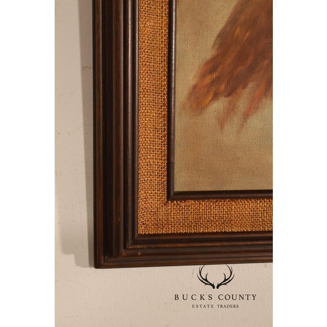 Framed Native American Portrait Painting Signed Wil Hamond 1981 "Lone Hawk" For Sale - Image 14 of 18