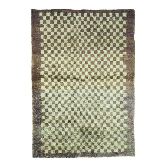 Vintage Turkish Tulu Area Rug 4'3 X 6'7 For Sale