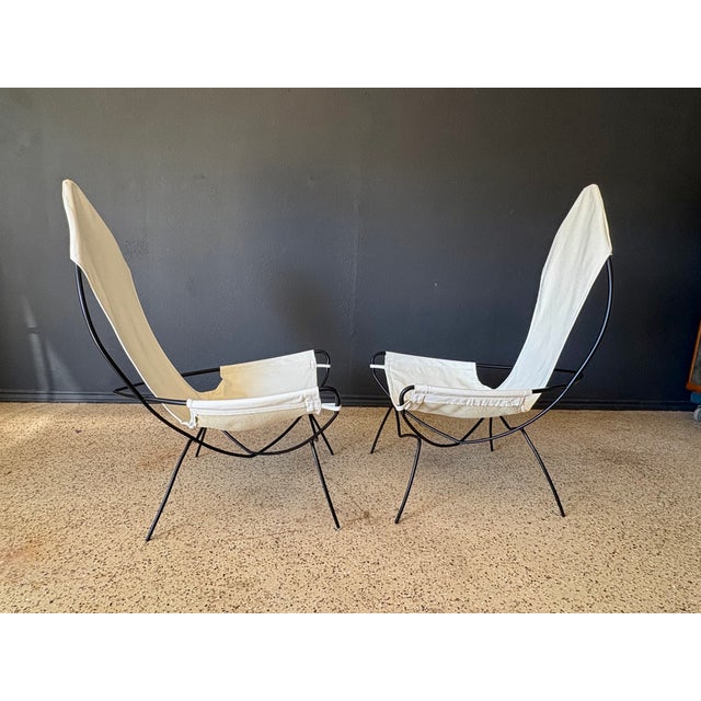 Mid-Century Modern Pair of Jerry Johnson Sling Chairs For Sale - Image 3 of 12