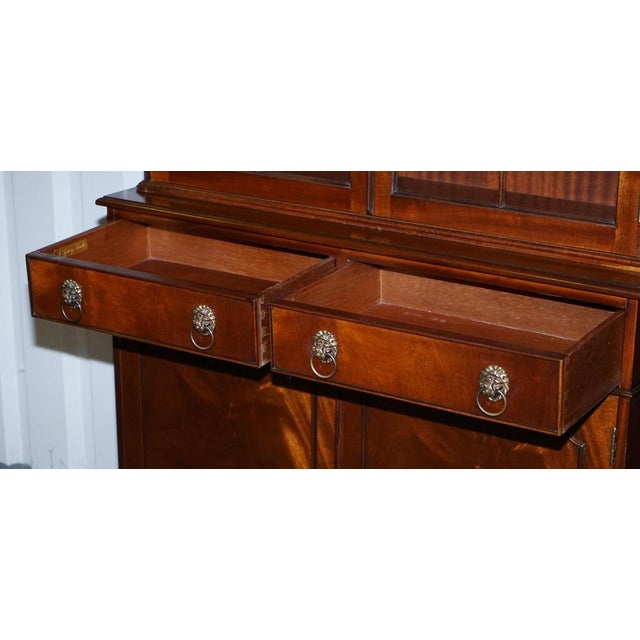 Georgian Display Cabinets with Brass Lion Handles, Set of 2 For Sale - Image 9 of 18