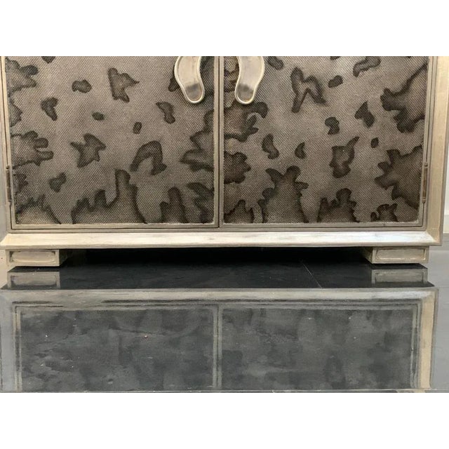 Credenza in Glossy Metal Leafs, 1980s For Sale - Image 10 of 12