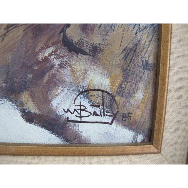 William Bill Bailey Montana Mountain Landscape 2 Bucks Framed Oil Painting For Sale In Portland, OR - Image 6 of 7