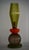 Mid-Century Round Orange and Green Murano Art Glass and Brass Table Lamp, 2000s For Sale - Image 4 of 9