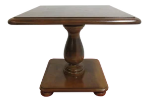 Ethan Allen Nutmeg Heirloom Pedestal Lamp End Table