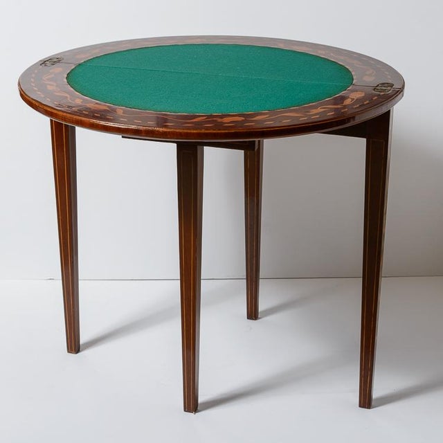 Dutch Inlaid Fold Over Table (Games Table) For Sale - Image 4 of 8
