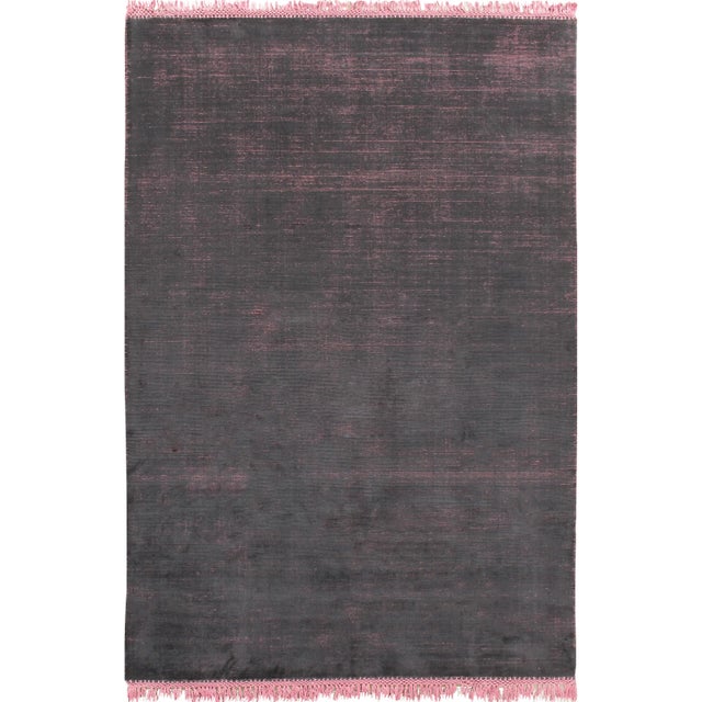 Simplicity Chocolate & Fuchsia Fringe Rug - 6' X 10' For Sale