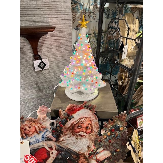 16.5" Lighted White Ceramic Christmas Tree For Sale In Chicago - Image 6 of 7