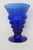 Cobalt Blue Ribbed Glass Goblet Vase Vessel With Flared Rim Art Deco Style 4878b For Sale - Image 4 of 8